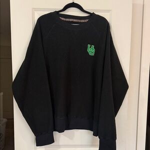 Black Sherpa Crewneck Featuring Oregon Ducks Logo